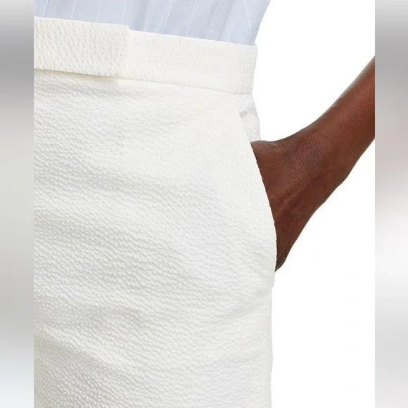 Theory Waist Tab White Seersucker Shorts size 0 xs - Picture 4 of 12